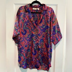 Victoria’s Secret Vintage Gold Label Paisley Sleep Shirt Size Medium Large
